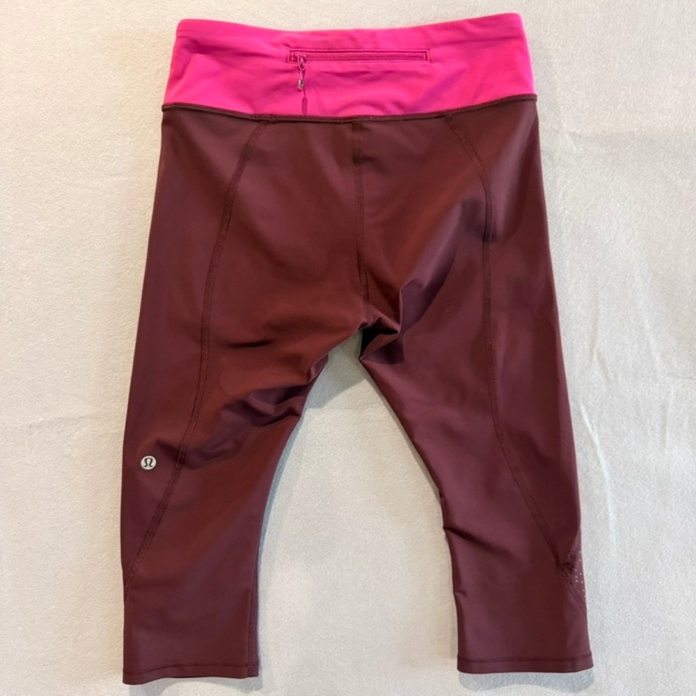 Lululemon Women 4 Tight Stuff Crop Bordeaux Drama Raspberry Run